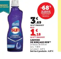 Super U SUN Liquide de rinçage offre