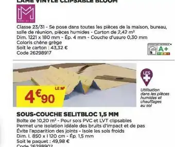 Bricomarché Sous-couche Selitbloc 1,5 Mm offre