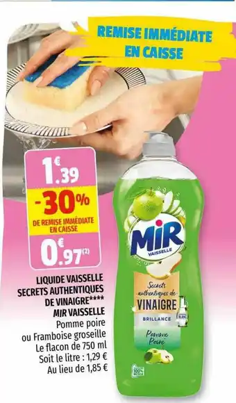 Coccinelle Express Liquide Vaisselle Secrets Authentiques De Vinaigre Mir Vaisselle offre