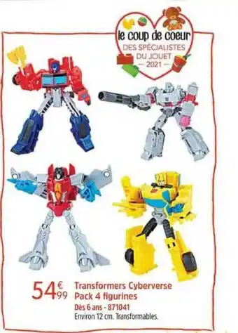 King Jouet Transformers Cyberverse Pack 4 Figurines offre