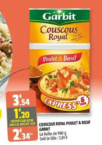 Coccinelle Supermarché Couscous Royal Poulet & Boeuf Garbit offre