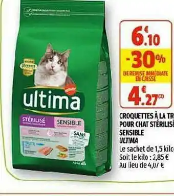Croquettes Pour Chat Stérilisé Sensible Ultima