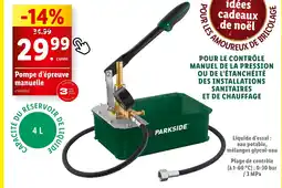 Lidl PARKSIDE Pompe d'épreuve manuelle offre