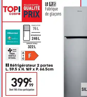 Conforama Réfrigérateur 2 portes offre