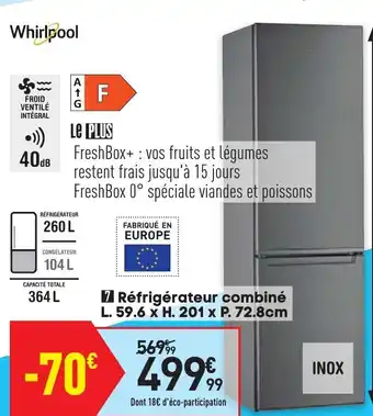 Conforama Réfrigérateur combiné offre