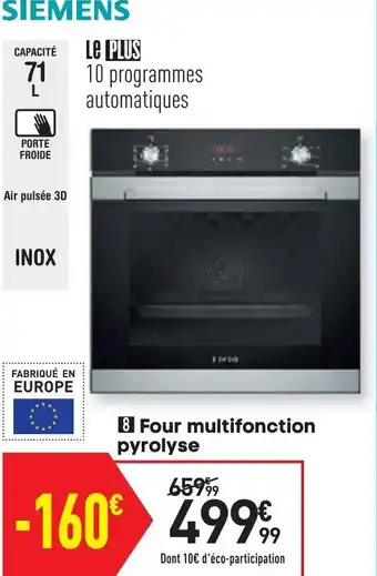 Conforama Four multifonction pyrolyse offre