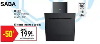 Conforama Hotte inclinée 60cm offre
