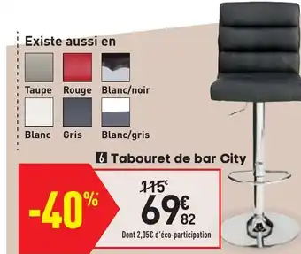 Conforama Tabouret de bar City offre