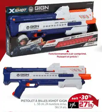 Gifi Pistolet à Billes XShot Gign offre