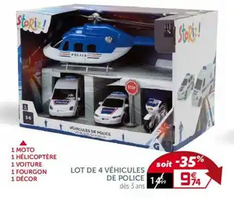 Gifi Lot de 4 Vehicules de Police offre
