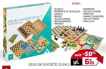 Gifi Jeux de société 13 en 1 offre