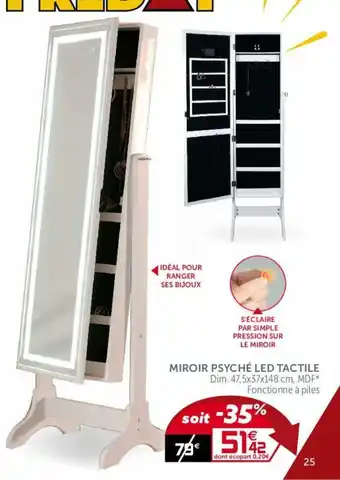 Gifi Miroir psyché Led Tactile offre