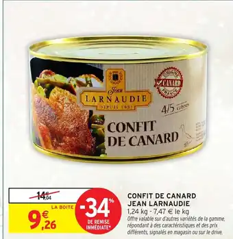 Intermarché Hyper JEAN LARNAUDIE  Confit de canard offre