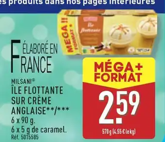 ALDI MILSANI Île flottante sur crème anglaise offre