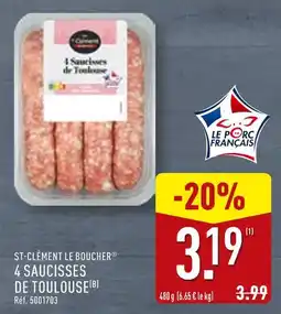 ALDI ST-CLÉMENT LE BOUCHER Saucisses de Toulouse offre