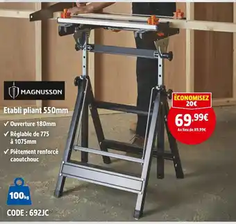 Screwfix MAGNUSSON Etabli pliant 550mm offre