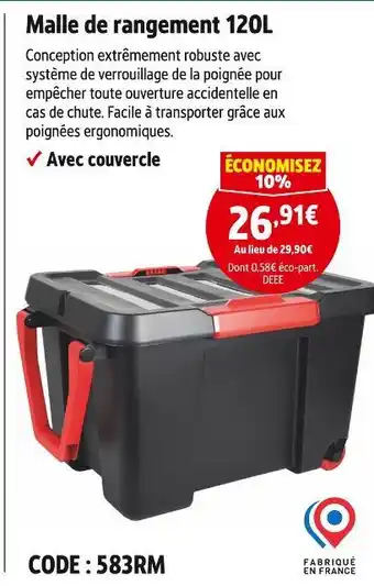 Screwfix Malle de rangement 120L offre