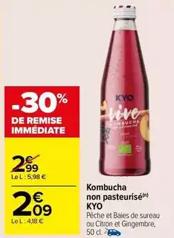 Carrefour Market Kombucha non pasteurisé offre