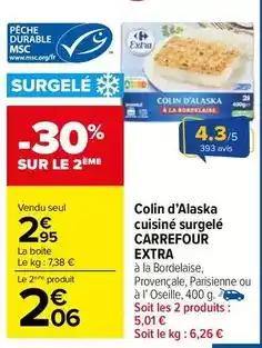 Carrefour Market Carrefour - colin d'alaska cuisiné surgelé extra offre