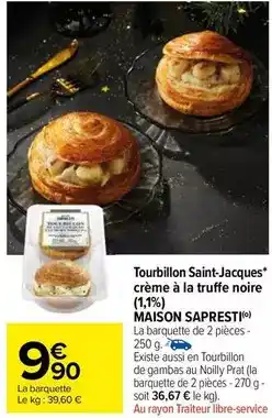 Carrefour Market Tourbillon saint-jacques crème à la truffe noire offre