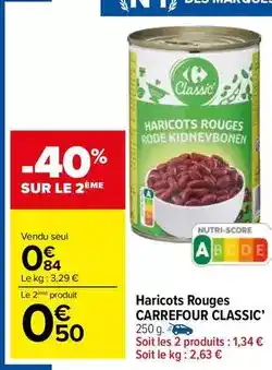 Carrefour Market Carrefour - haricots rouges classic offre