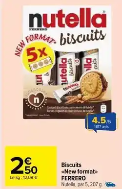 Carrefour Market Nutella - biscuits new format offre