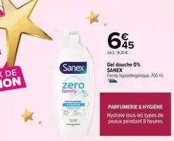 Carrefour Sanex - gel douche 0% offre