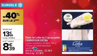 Carrefour Carrefour - filets de lotte du cap surgelés offre