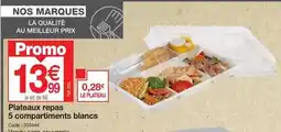 Promocash Promo - plateaux repas 5 compartiments blancs offre