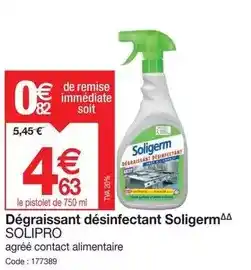 Promocash Solipro - dégraissant désinfectant soligerm offre