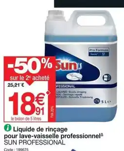 Promocash Sun - liquide de rincage pour lave-vaisselle professional offre