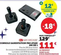 Hyper U My arcade - console gamestation pro atari 200 en 1 offre