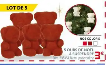 Gifi 5 Ours de Noël à Suspendre offre
