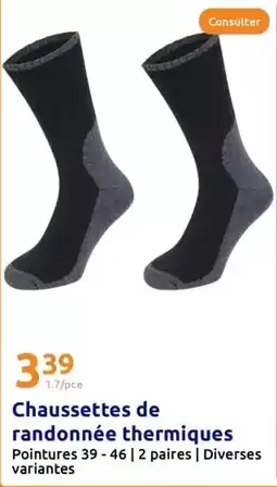 Action Chaussettes de randonnée thermiques offre