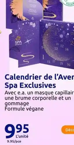Action Véga - calendrier de l'avent spa exclusives offre