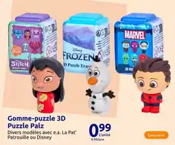 Action Disney - gomme-puzzle 3d puzzle palz offre