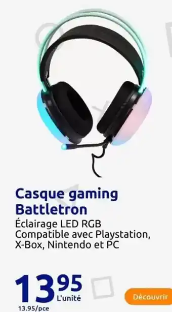 Action Nintendo - casque gaming battletron offre