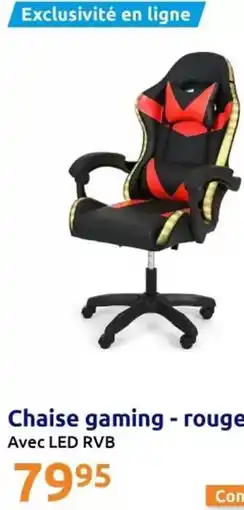 Action Chaise gaming rouge offre