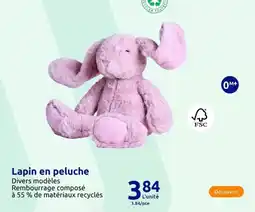 Action Lapin en peluche offre