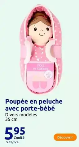 Action Poupée en peluche avec porte-bébé offre