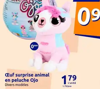 Action Oeuf surprise animal en peluche ojo offre