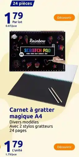 Action Pagès - carnet à gratter magique a4 offre