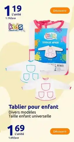Action Tablier pour enfant offre