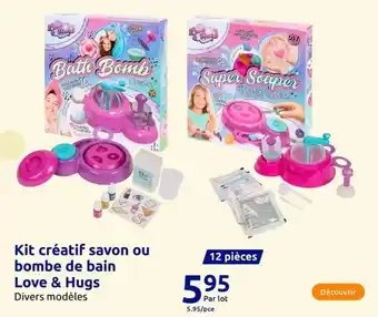 Action Kit créatif savon ou bombe de bain love & hugs offre