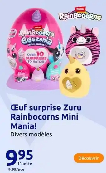 Action Zuru - oeuf surprise rainbocorns mini offre