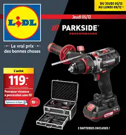 Lidl PARKSIDE® Perceuse-visseuse à percussion sans fil* offre