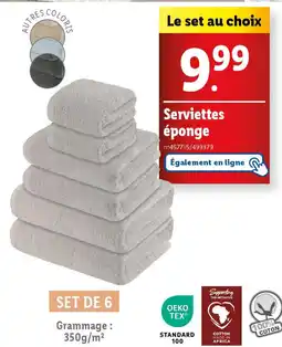 Lidl Serviettes éponge offre