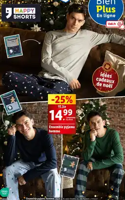 Lidl HAPPY SHORTS Ensemble pyjama homme offre