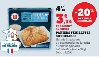 Super U U Paniers feuilletes surgeles offre