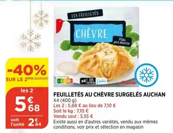 Feuilletés Au Chèvre Surgelés Auchan